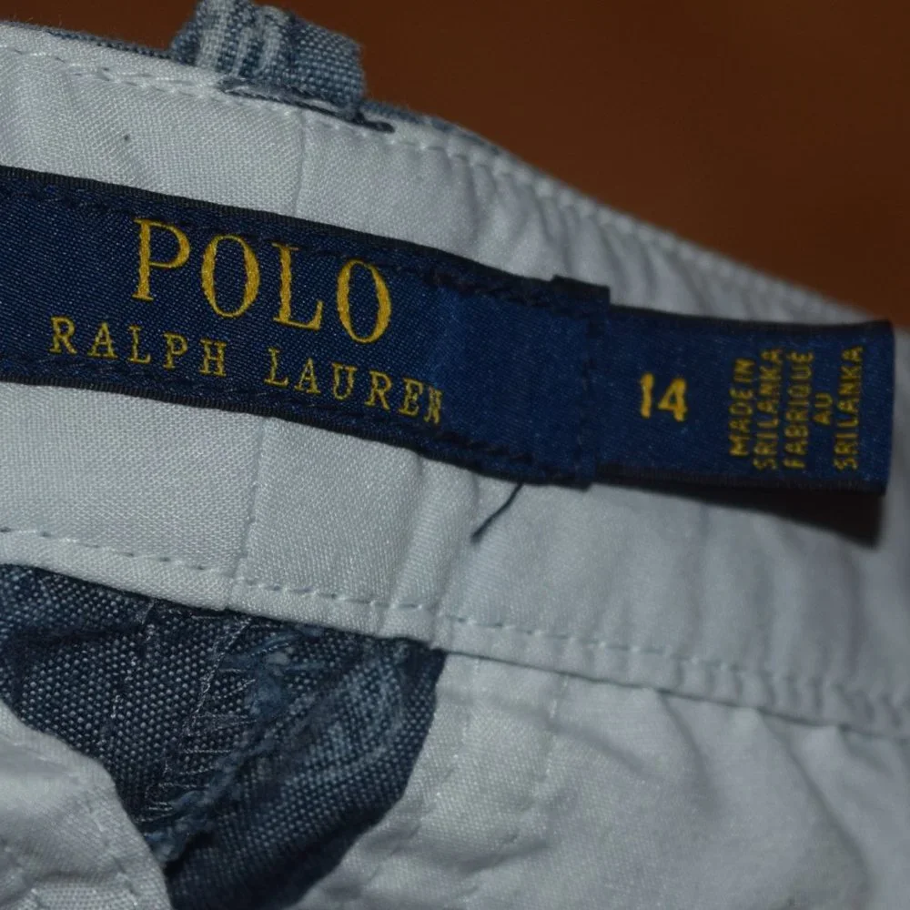 POLO RALPH LAUREN Women's Sz 14 Chambray Chino Shorts - EXCELLENT CONDITION - Picture 2 of 8